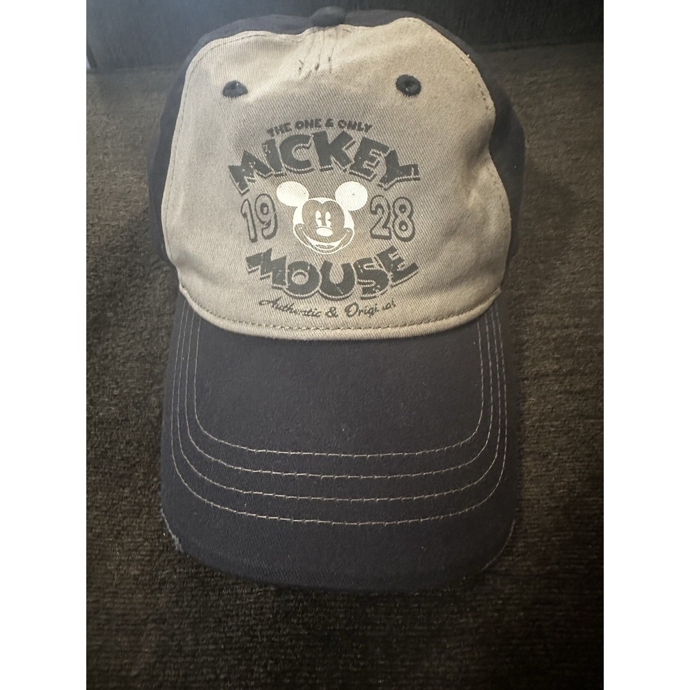 Disney The One And Only Mickey Mouse 1928 Navy Gray Distressed Cap Hat